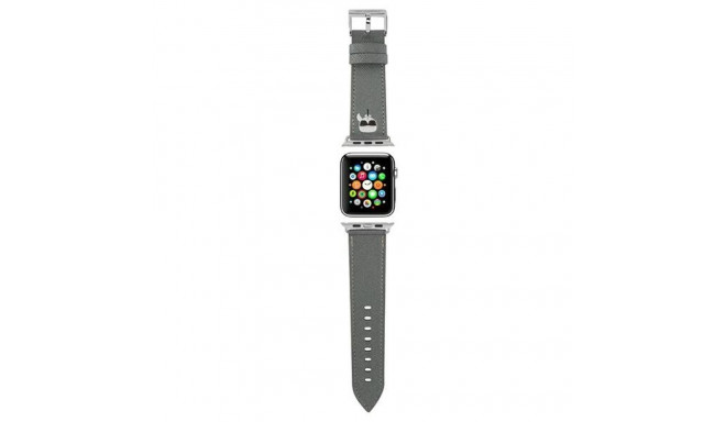 Karl Lagerfeld KLAWLOKHG Apple Watch rihm 42/44/45mm hõbe/hõbe rihm Saffiano Karli pead