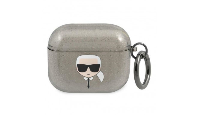 Karl Lagerfeld KLA3UKHGK AirPods 3 cover black/black Glitter Karl`s Head