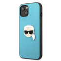 Karl Lagerfeld KLHCP13SPKMB iPhone 13 mini 5.4" blue/blue hardcase Leather Ikonik Karl`s Head Metal