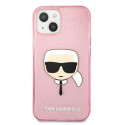 Karl Lagerfeld KLHCP13SKHTUGLP iPhone 13 mini 5.4" pink hardcase Glitter Karl`s Head