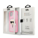 Karl Lagerfeld KLHCP13SKHTUGLP iPhone 13 mini 5.4" pink hardcase Glitter Karl`s Head