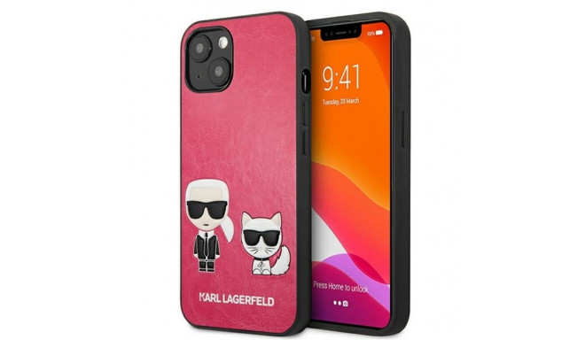 Karl Lagerfeld KLHCP13SPCUSKCP iPhone13 mini 5.4" fuksia kõvakorpus Ikonik Karl & Choupette