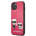 Karl Lagerfeld KLHCP13SPCUSKCP iPhone 13 mini 5.4" fuchsia/fuchsia hardcase Ikonik Karl & Choupette