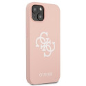 Guess GUHCP13SLS4GWPI iPhone 13 mini 5.4" pink hard case Silicone 4G Logo