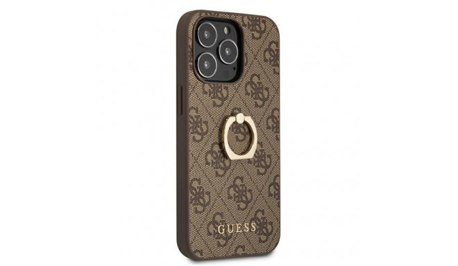 Guess GUHCP13L4GMRBR iPhone 13 Pro / 136.1" pruun kõvakorpus 4G rõngasalusega