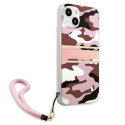 Guess GUHCP13SKCABPI iPhone 13 mini 5.4" pink hard case Camo Strap Collection