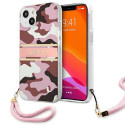 Guess GUHCP13SKCABPI iPhone 13 mini 5.4" pink hard case Camo Strap Collection