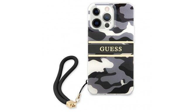Guess GUHCP13LKCABBK iPhone 13 Pro / 136.1" black hardcase Camo Strap Collection