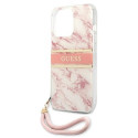 Guess GUHCP13XKMABPI iPhone 13 Pro Max 6.7" pink/pink hardcase Marble Strap Collection