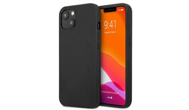 AMG AMHCP13SDOLBK iPhone 13 mini 5.4" must kõvakaaneline nahast kuumpressitud