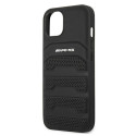 AMG AMHCP13SGSEBK iPhone 13 mini 5.4" black/black hardcase Leather Debossed Lines