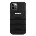 AMG AMHCP12LGSEBK iPhone 12 Pro Max 6.7" black/black hardcase Leather Debossed Lines