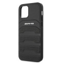 AMG AMHCP12LGSEBK iPhone 12 Pro Max 6.7" black/black hardcase Leather Debossed Lines