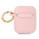 Guess GUA2SSSI AirPods 1/2 cover pink/pink Silicone Vintage Script