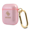 Guess GUA2UCG4GP AirPods 1/2 cover pink/pink Glitter Collection