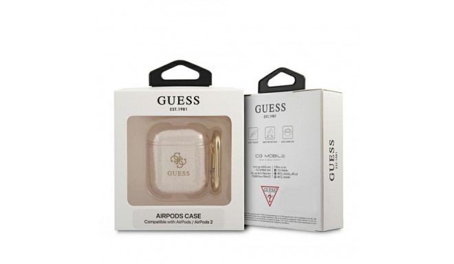 Guess GUA2UCG4GD AirPods 1/2 cover gold/gold Glitter Collection