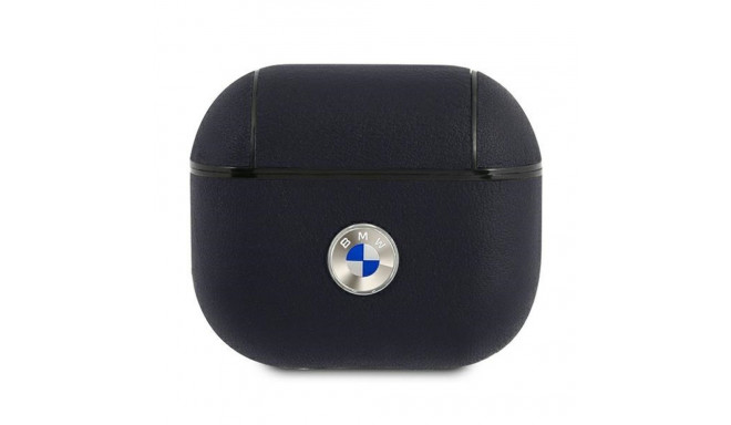 BMW BMA3SSLNA AirPods 3 cover navy blue/navy Geniune Leather Silver Logo