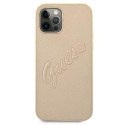 Guess GUHCP12LRSAVSLG iPhone 12 Pro Max 6.7" gold/gold hardcase Saffiano Vintage Script