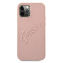 Guess GUHCP12LRSAVSRG iPhone 12 Pro Max 6.7" pink/pink hardcase Saffiano Vintage Script