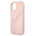 Guess GUHCP12LRSAVSRG iPhone 12 Pro Max 6.7" pink/pink hardcase Saffiano Vintage Script