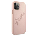 Guess GUHCP12LRSAVSRG iPhone 12 Pro Max 6.7" pink/pink hardcase Saffiano Vintage Script