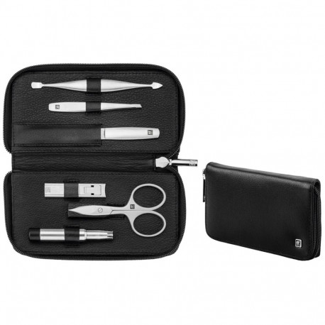 Zwilling Twinox reisikomplekt – must nahast vutlar, 6 osa – must