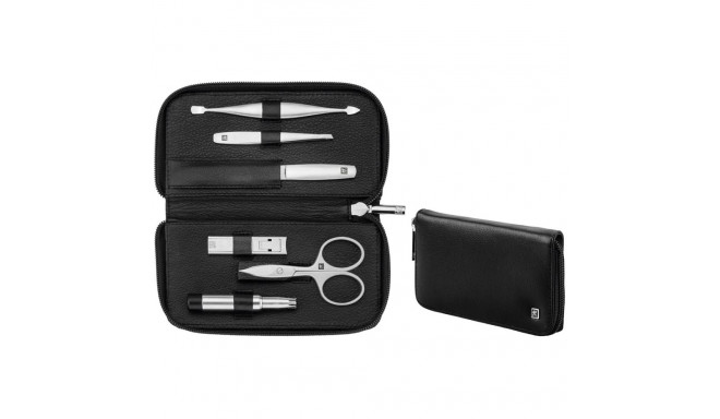 Zwilling Twinox reisikomplekt – must nahast vutlar, 6 osa – must