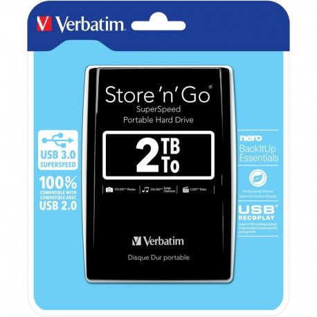 Verbatim väline kõvaketas Store 'n' Go USB 3.0 2TB, must