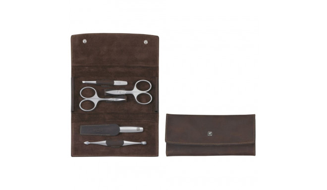 Zwilling Twinox reisikomplekt - pruun 5-osaline nahkkott - pruun