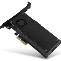 AXAGON PCEM2-DC PCI-E 3.0 4x - DUAL M.2 SSD (NVMe + SATA)  dual voltage  up to 110mm SSD  fan + heat