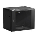 NETRACK 019-090-645-022 Netrack wall/hanging cabinet 19,9U/450 mm,glass door,black,remov. side pan.