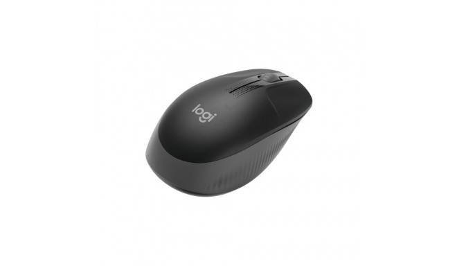 Logitech M190 Full-Size Wireless Mouse, RF Wireless, 1000 DPI, Charcoal