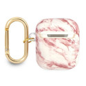 Guess GUA2HCHMAP AirPods 1/2 cover pink/pink Marble Strap Collection