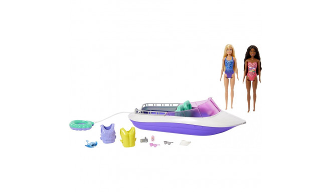 Mattel Movie Set 2 Dolls + Boat HHG60