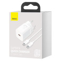 Seina kiirlaadija Super Si 25W USB-C QC3.0 PD koos USB-C 1m kaabliga, valge