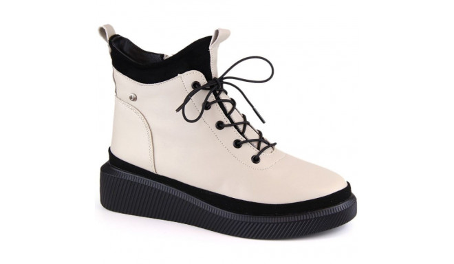 Filippo W PAW482 beige insulated leather platform ankle boots (41)