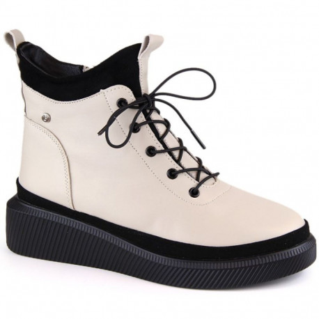 Filippo W PAW482 beige insulated leather platform ankle boots (38)