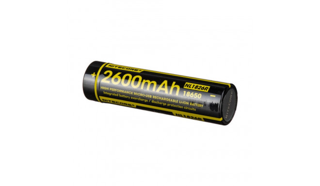 Nitecore rechargeable battery NL1826R 2600mAh 3.6V microUSB (18650)