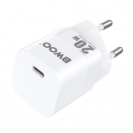 BWOO CDA155 PD wall charger 1x USB-C port 1A 20W white