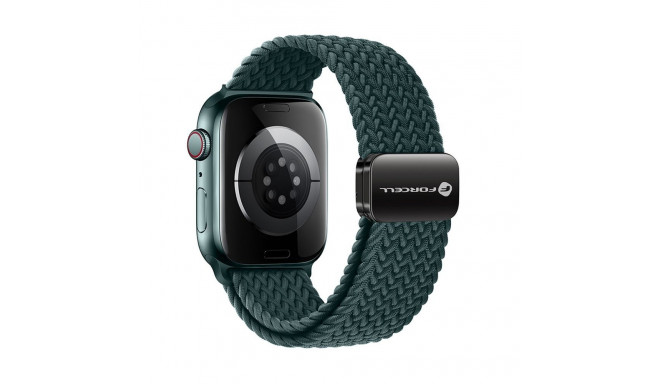 FORCELL F-DESIGN FA02 nylon magnetic strap for APPLE Watch 42 / 44 / 45 / 49 mm rainforest green