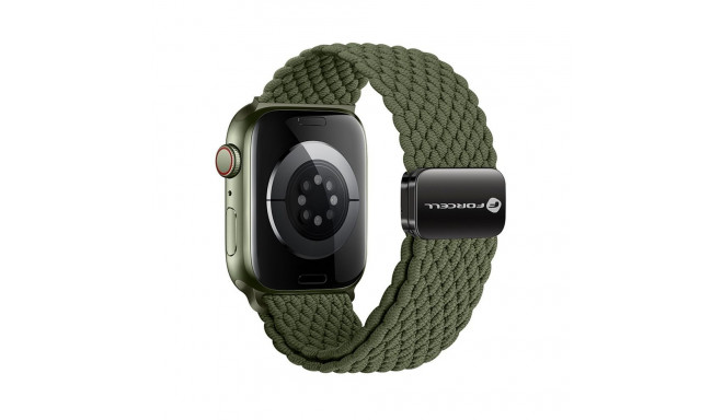 FORCELL F-DESIGN FA02 nylon magnetic strap for APPLE Watch 42 / 44 / 45 / 49 mm dark olive green