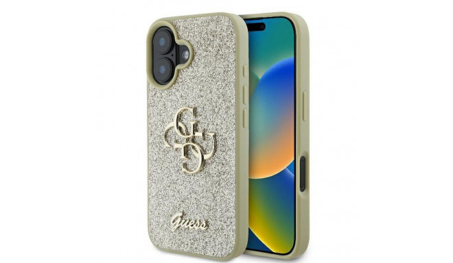 GUESS case for IPHONE 16 Plus GUHCP16MHG4SGD (Fixed Glitter Big 4G) gold