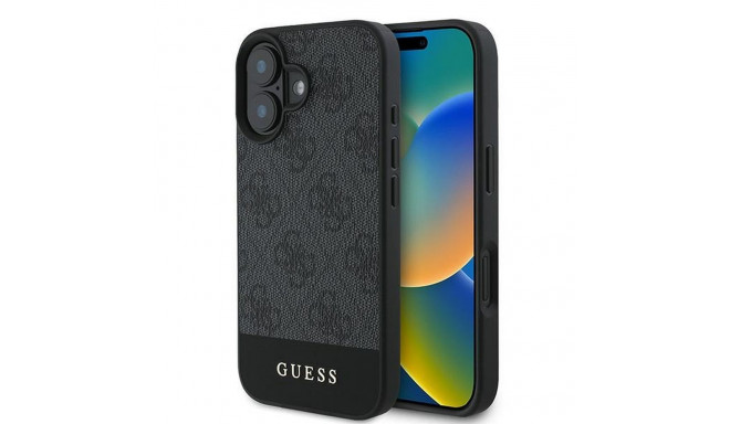 GUESS case for IPHONE 16 Plus GUHCP16MG4GLGR (PC/TPU 4G PU Bottom Stripe) grey