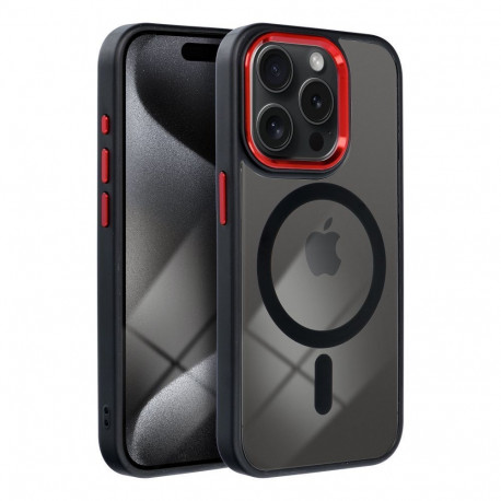 Case for iPhone 16 PRO Color Edge Mag Cover compatible with MagSafe black-red