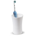 Tatkraft Bianco Toothbrush Holder/ Toothbrush and Toothpaste Tumbler White Shatterproof Acrylic