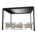 Gazebo MIRADOR 3x4xH2,5m with textilene side walls, dark grey