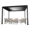 Gazebo MIRADOR 3x3xH2,5m with curtains, dark grey