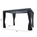 Gazebo MIRADOR 3x3xH2,5m with curtains, dark grey