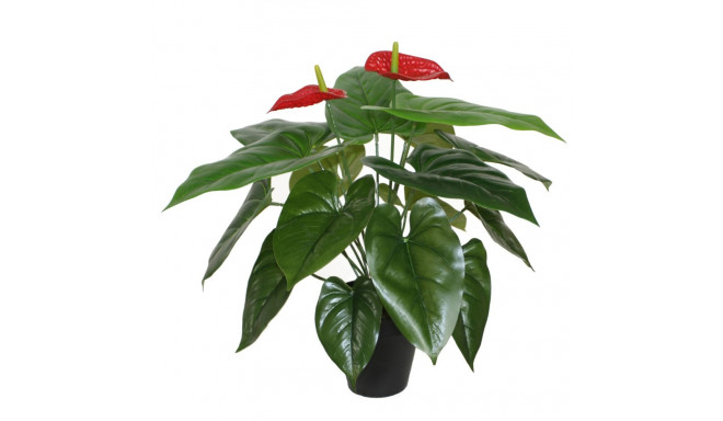 Kunsttaim ANTHURIUM, H45cm, flamingolill, must pott