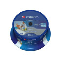 VERBATIM 25x BD-R 25GB Single Layer Datalife HTL 6x Wide printable no ID